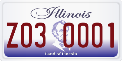 IL license plate Z030001