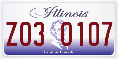 IL license plate Z030107