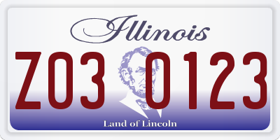 IL license plate Z030123