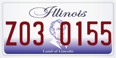 IL license plate Z030155