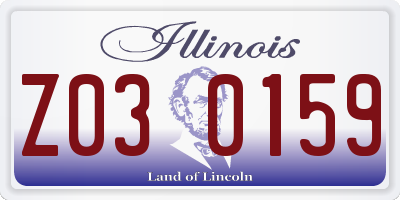 IL license plate Z030159