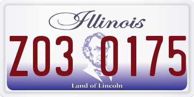 IL license plate Z030175