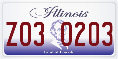IL license plate Z030203