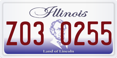 IL license plate Z030255