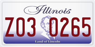 IL license plate Z030265