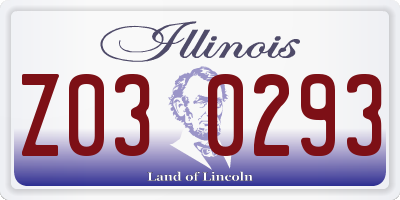 IL license plate Z030293