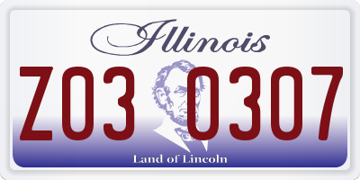 IL license plate Z030307