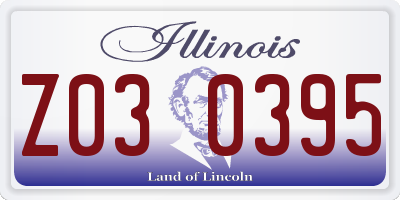 IL license plate Z030395