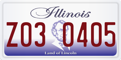 IL license plate Z030405