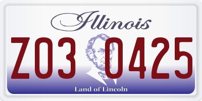 IL license plate Z030425
