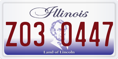 IL license plate Z030447