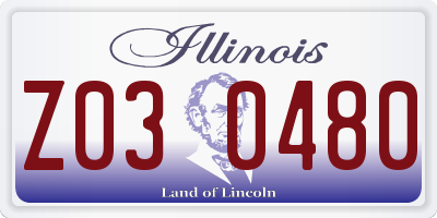 IL license plate Z030480