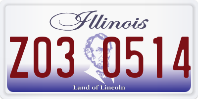 IL license plate Z030514