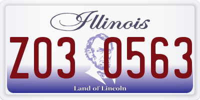 IL license plate Z030563