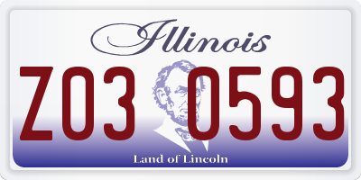 IL license plate Z030593