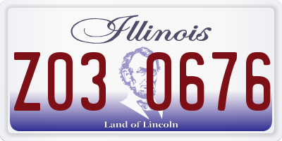 IL license plate Z030676