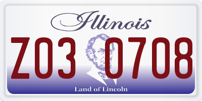 IL license plate Z030708