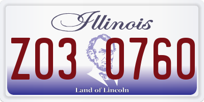 IL license plate Z030760
