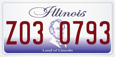 IL license plate Z030793