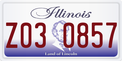 IL license plate Z030857