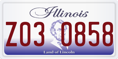 IL license plate Z030858