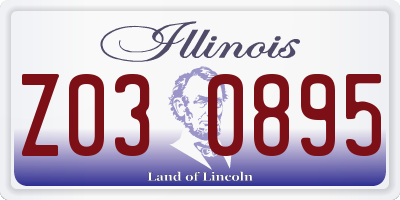 IL license plate Z030895