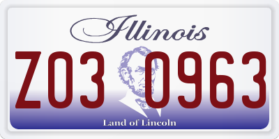 IL license plate Z030963