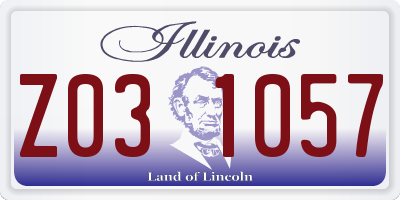 IL license plate Z031057
