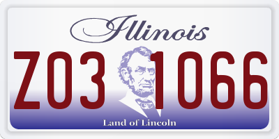 IL license plate Z031066