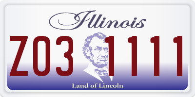 IL license plate Z031111