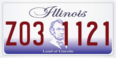 IL license plate Z031121