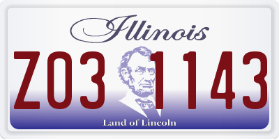 IL license plate Z031143