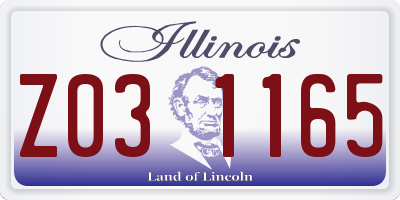 IL license plate Z031165