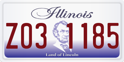 IL license plate Z031185