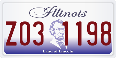 IL license plate Z031198