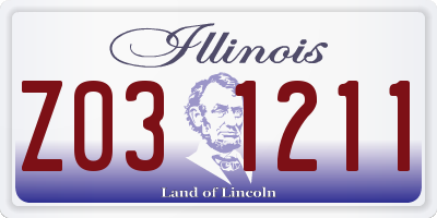 IL license plate Z031211