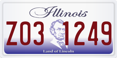 IL license plate Z031249
