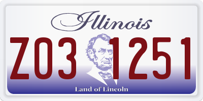 IL license plate Z031251