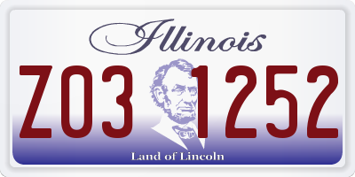 IL license plate Z031252