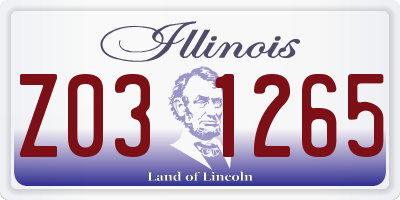 IL license plate Z031265