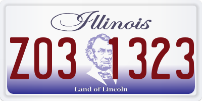 IL license plate Z031323