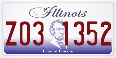 IL license plate Z031352