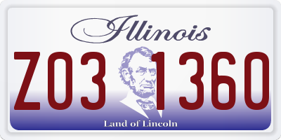 IL license plate Z031360