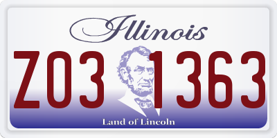 IL license plate Z031363