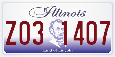 IL license plate Z031407