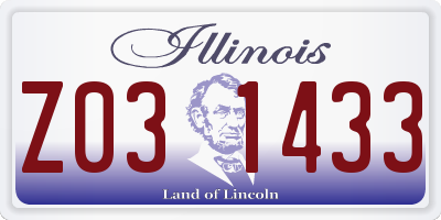 IL license plate Z031433