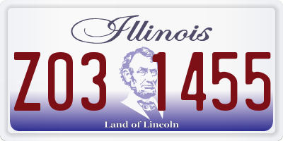 IL license plate Z031455