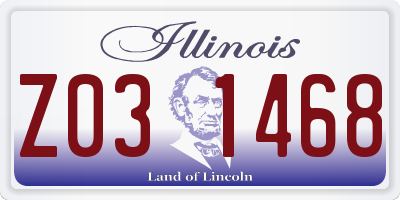IL license plate Z031468