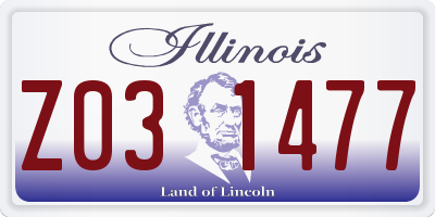 IL license plate Z031477
