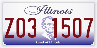 IL license plate Z031507